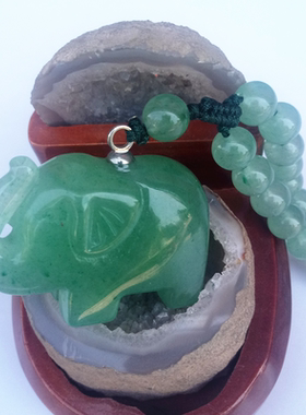 天然绿东陵如意情侣节日礼物吊坠