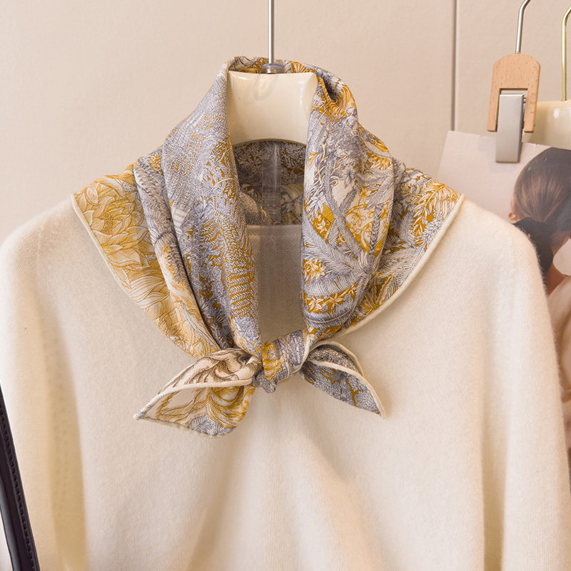 真丝羊毛小方巾丝巾女秋冬季羊绒短围巾护颈妈妈系脖高级感薄高端,淘宝优惠券,粉丝福利购,淘宝优惠卷