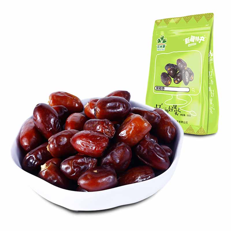 三叶果旗舰店【三叶果】黑椰枣500g新疆特产零食 手工精选沙漠面包 甜过红枣3
