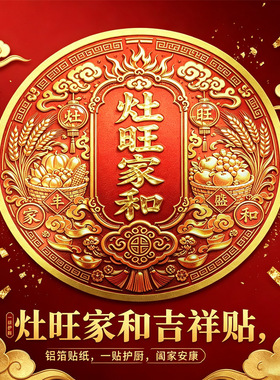 新款国风空调铝箔贴凉风纳祥居家纳福装饰贴画乔迁入宅福家用
