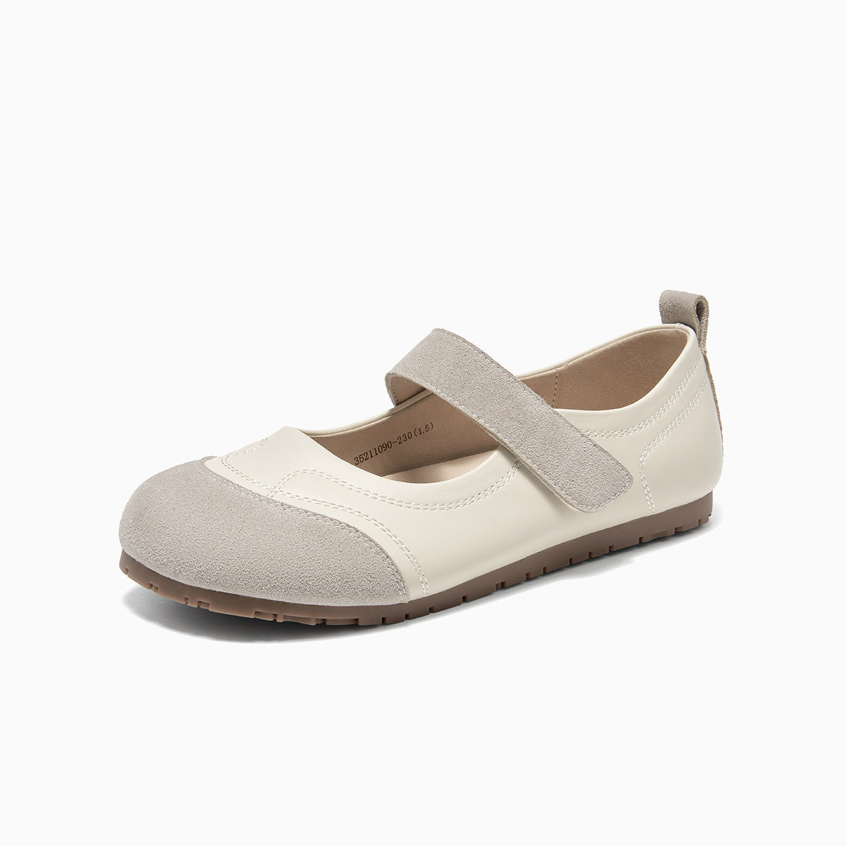 戈美其软底勃肯鞋女2025春季新款真皮拼色玛丽珍鞋平底女鞋博肯鞋,淘宝优惠券,粉丝福利购,淘宝优惠卷