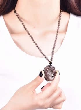 天然冰种黑曜石龙鱼吊坠 冰种黑曜石吊坠