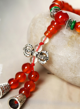 天然红玛瑙108粒佛珠佛珠手链