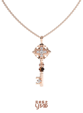 元术乐之ysoo虎眼石鸢尾花项链