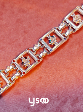 阳光彩虹小白马/元术乐之旋转木马原创设计纯银手链甜酷手镯重工