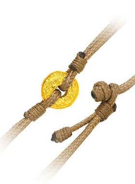 铜钱手绳编织李福记男女儿童足金