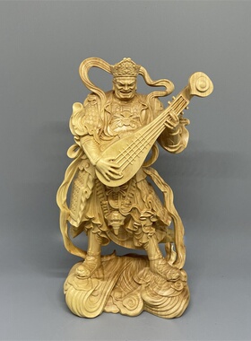 《正宗小叶黄杨木》四大天王摆件