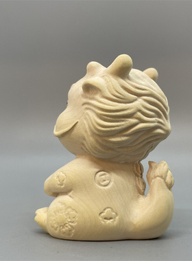 小神龙实木摆件黄杨木雕刻工艺品