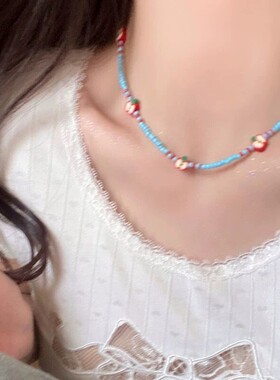 多巴胺项链夏日系列~韩系趣味甜酷女配饰彩色ins小众高级锁骨链