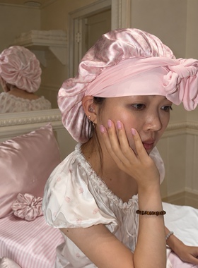 22姆米100%桑蚕丝6A美标四分制一等品真丝睡帽