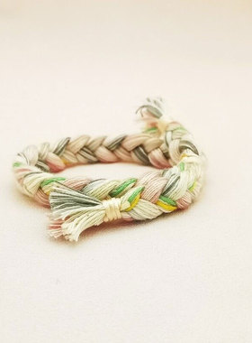 2025新款手工编织手绳 ins 风森系男女学生彩色情侣棉麻闺蜜手链