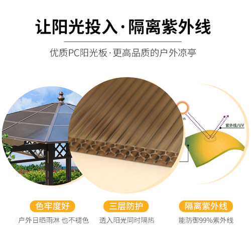 户外凉亭别墅庭院设计帐篷亭子室外露台花园铁艺休闲秋千葡萄架 - 图2