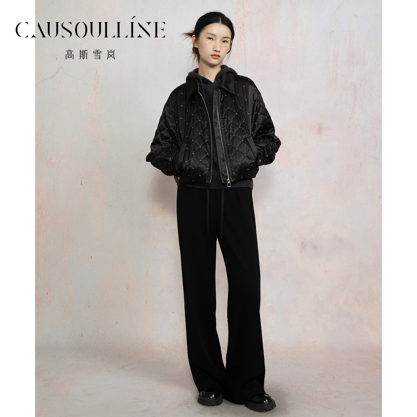 高斯雪岚冬新款简约休闲风女短款外套菱形格棉服商场同款25418022,淘宝优惠券,粉丝福利购,淘宝优惠卷