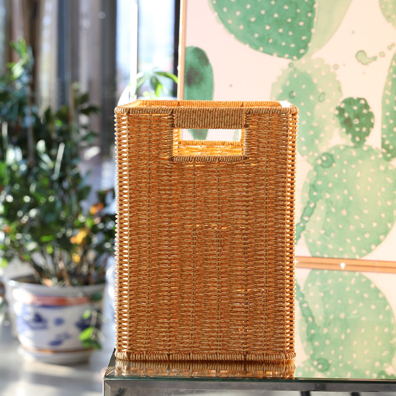 Kens书房橱柜收纳筐仿藤编织客厅杂物篮卧室衣物收纳筐现代简约风,淘宝优惠券,粉丝福利购,淘宝优惠卷