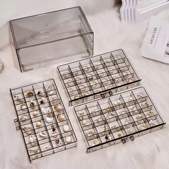 Transparent multi-layered large capacity jewelry storage box