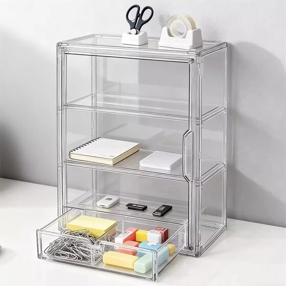 Transparent acrylic multi-layer storage cup holder