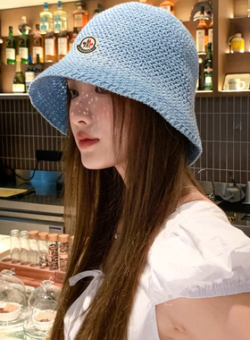 【官方直营】蒙口钢琴2025新款浅蓝色渐变小头围女渔夫帽水桶帽潮