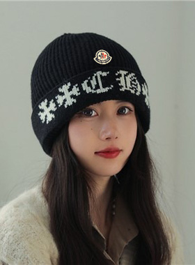 【官方直营】蒙口钢琴女2025春秋新款时尚显脸小羊绒针织毛线帽子