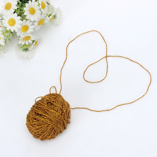 爆闪金线空心纱线1mm,2mm手工diy编织20克一团玩偶发卡勾边刺绣 - 图0