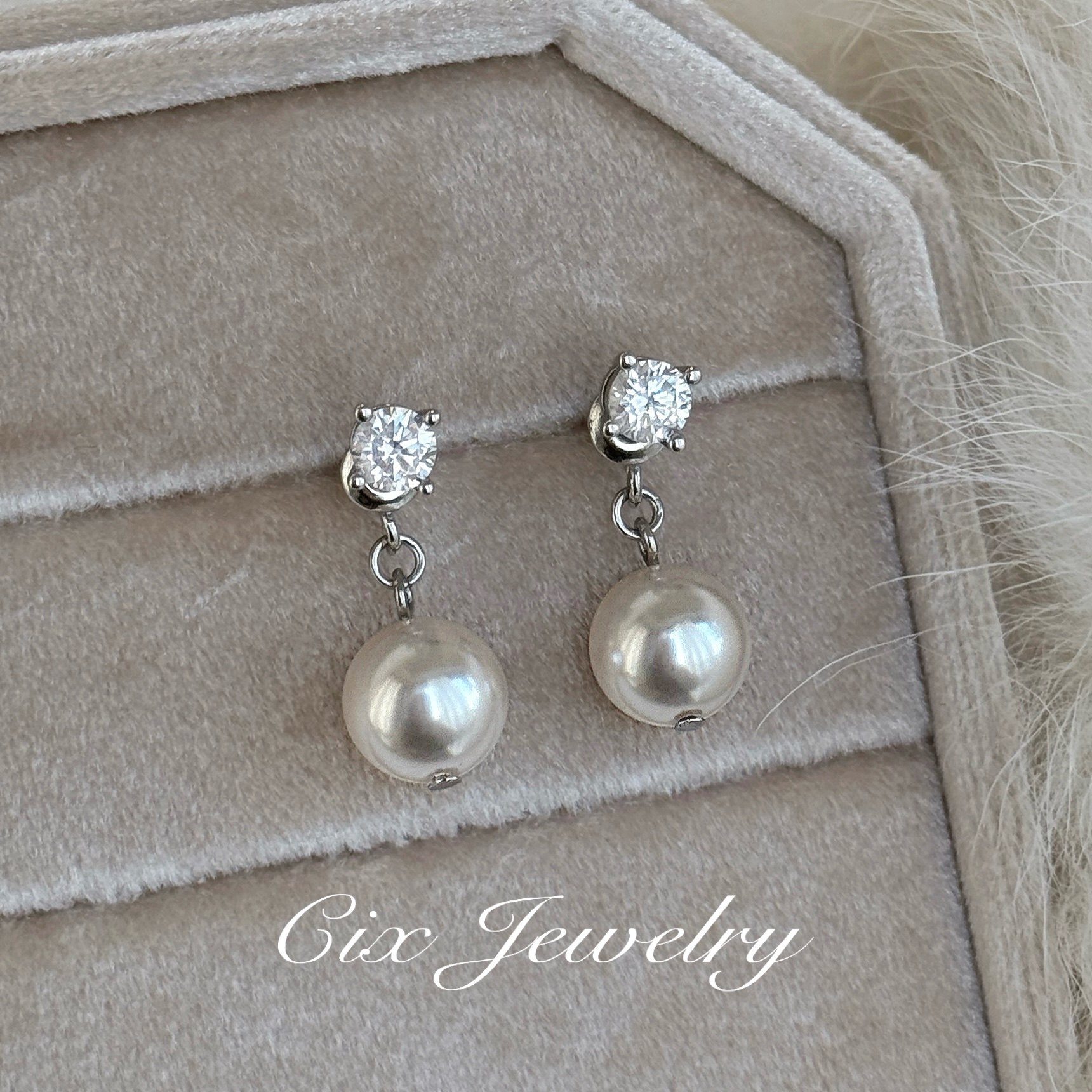 CIX舞曲/绝美施家珍珠耳钉高级感耳饰蚊香盘耳夹耳坠无耳洞耳环女,淘宝优惠券,粉丝福利购,淘宝优惠卷