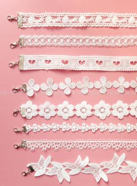 简约韩系纯欲风项链女白色颈带饰