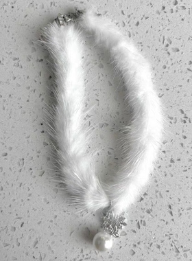 冬日初雪羽毛雪花珍珠项链choker