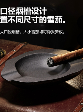 做旧雪花砂雪茄烟灰缸陶瓷大容量烟缸商务办公室男士桌面烟具摆件