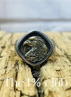 YUTU原创设计S925银鹰图腾系列戒指简约复古做旧个性百搭