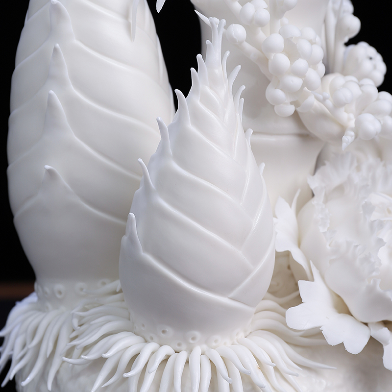 七珍 陶瓷花摆件《节节高》省大师徐才提 家居客厅装饰品送礼礼品