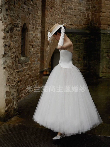 Топ без лямок, ретро свадебное платье, 2020, юбка-пачка