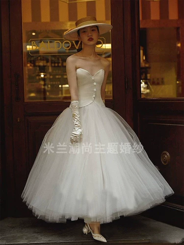 Топ без лямок, ретро свадебное платье, 2020, юбка-пачка