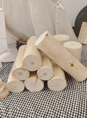 实木桩装饰木片简约现代去皮手工