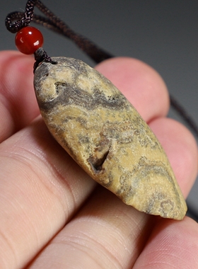 [特价处理]天然九眼石页岩眼睛原石吊坠 手工民族风挂件 楼叔孤品