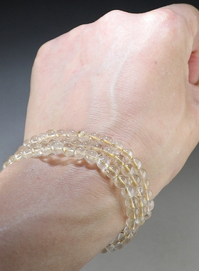 [清仓]天然金发晶三圈手链女款手串通货有瑕不挑不拣随机发 楼叔