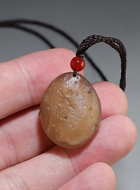 【空心】天然戈壁玛瑙原石吊坠 手工制作个性挂件 楼叔孤品