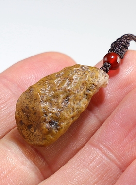 【共生】天然戈壁彩玉与玛瑙晶体共生原石吊坠/挂件 楼叔孤品