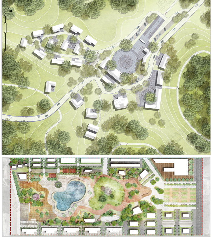 PS小清新景观彩平图建筑园林公园湿地小广场彩色总平面psd源文件 - 图2