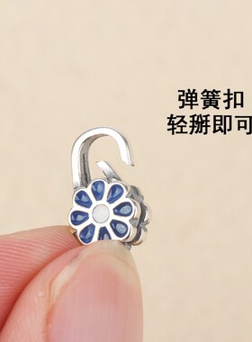 纯银手链扣连接扣弹簧扣S925银扣