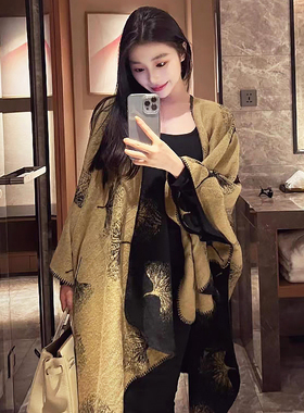 外搭披肩女2026新款银杏叶秋冬