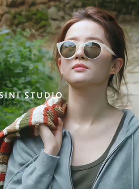 刘亦菲徐红豆同款圆形框墨镜男女