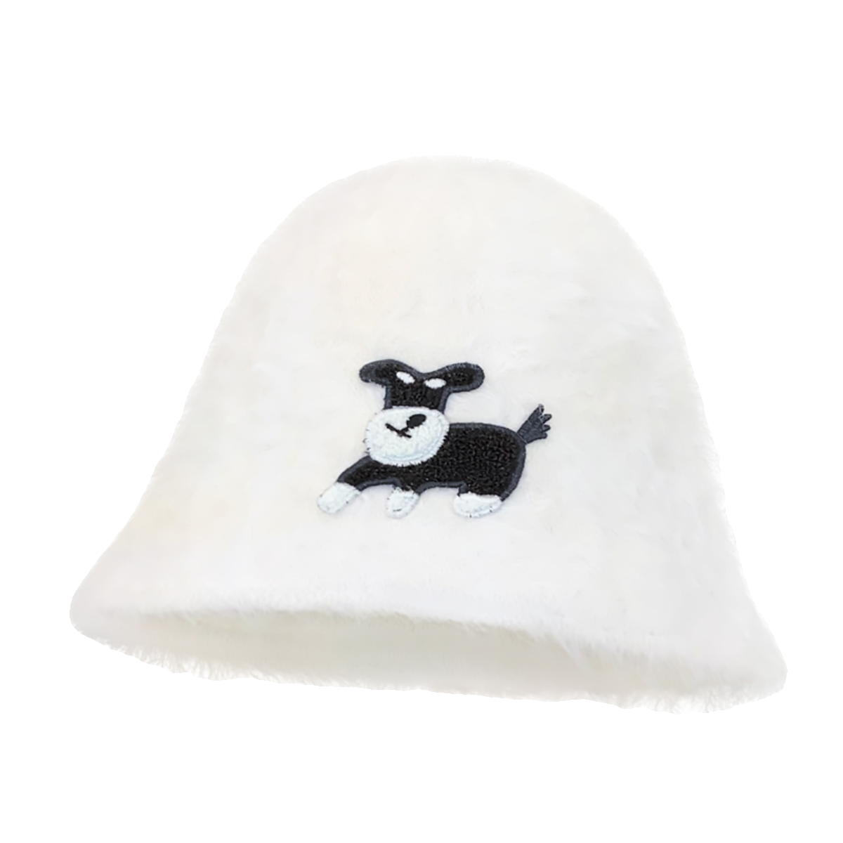 2025新款小狗雪纳瑞刺绣毛绒水桶帽子女秋冬保暖百搭甜美可爱盆帽,淘宝优惠券,粉丝福利购,淘宝优惠卷