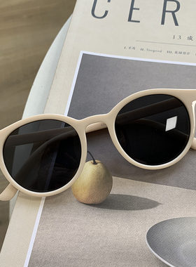 ins网红港味复古圆形女2024小框