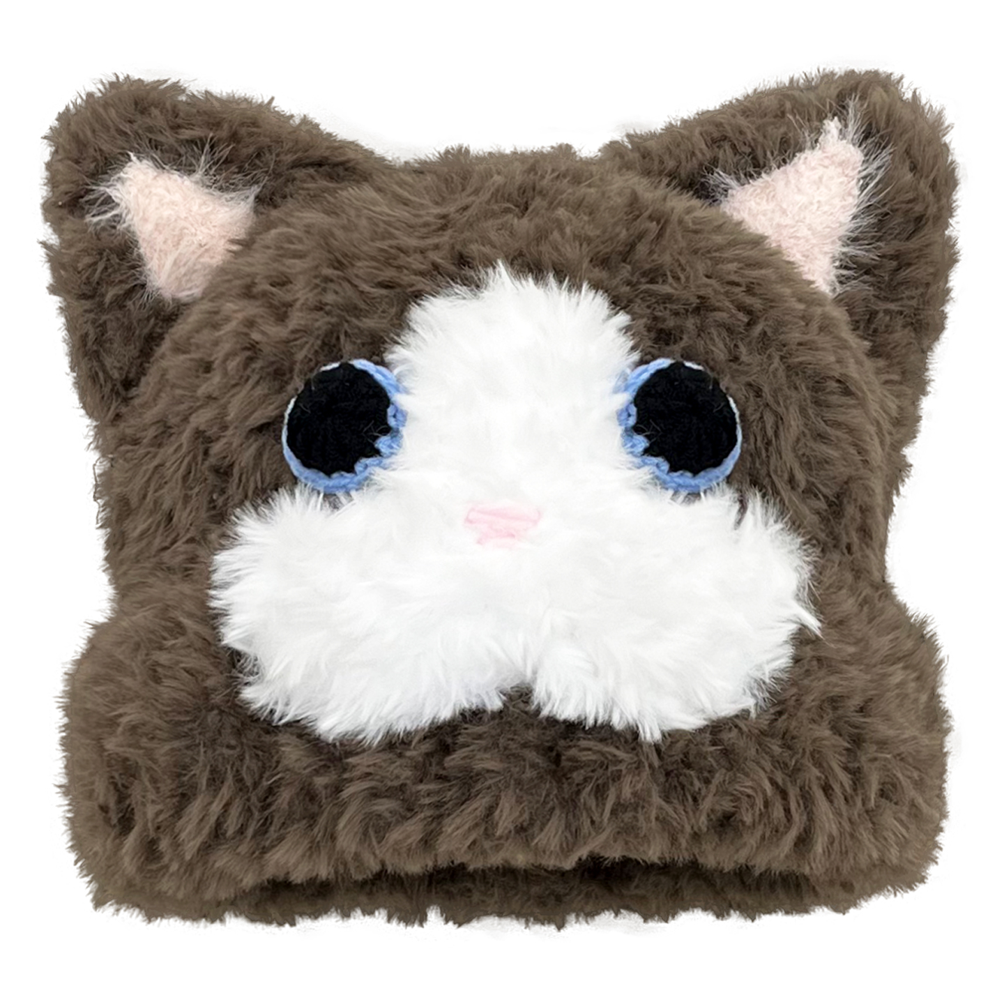 可爱猫咪毛绒针织帽子女秋冬新款加厚防寒保暖显脸小护耳毛线帽潮 - 图3