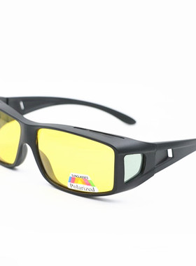 偏光方形夜用男女近视套镜防风