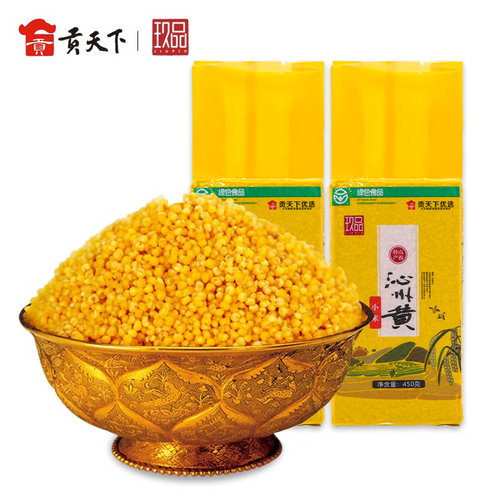 沁州黄小米450g*2袋山西特产25年新米粥粮食五谷杂粮粗粮食用小米 - 图0