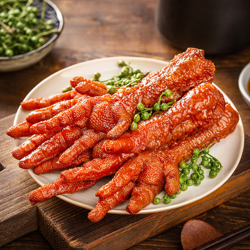 宏香记虎皮凤爪卤味熟食鸡爪小零食网红小吃休闲食品独立包装108g