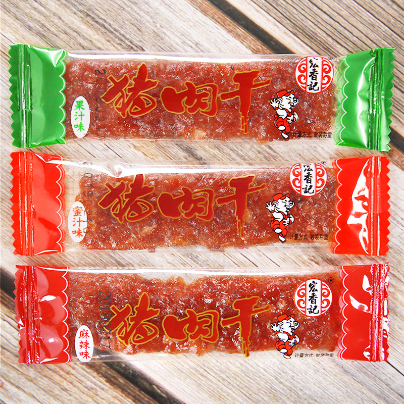 宏香记旗舰店宏香记牛肉豆脯200g枕式长条猪肉干200g肉脯休闲零食福建小吃3
