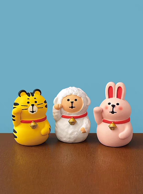 日式猫 新年十二生肖马年新春小摆件招福招财男女朋友送礼