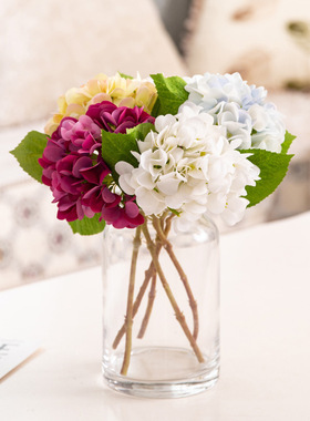 高端ins风手感保湿粉绣球花仿真花客厅装饰高级感逼真假花摆件