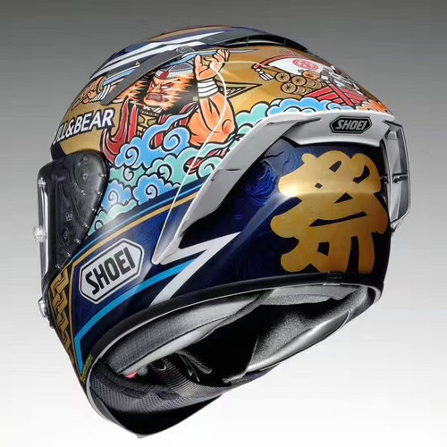 SHOEI X14摩托机车限量招财猫二代马奎斯美国站红灰蚂蚁四季头盔 - 图1